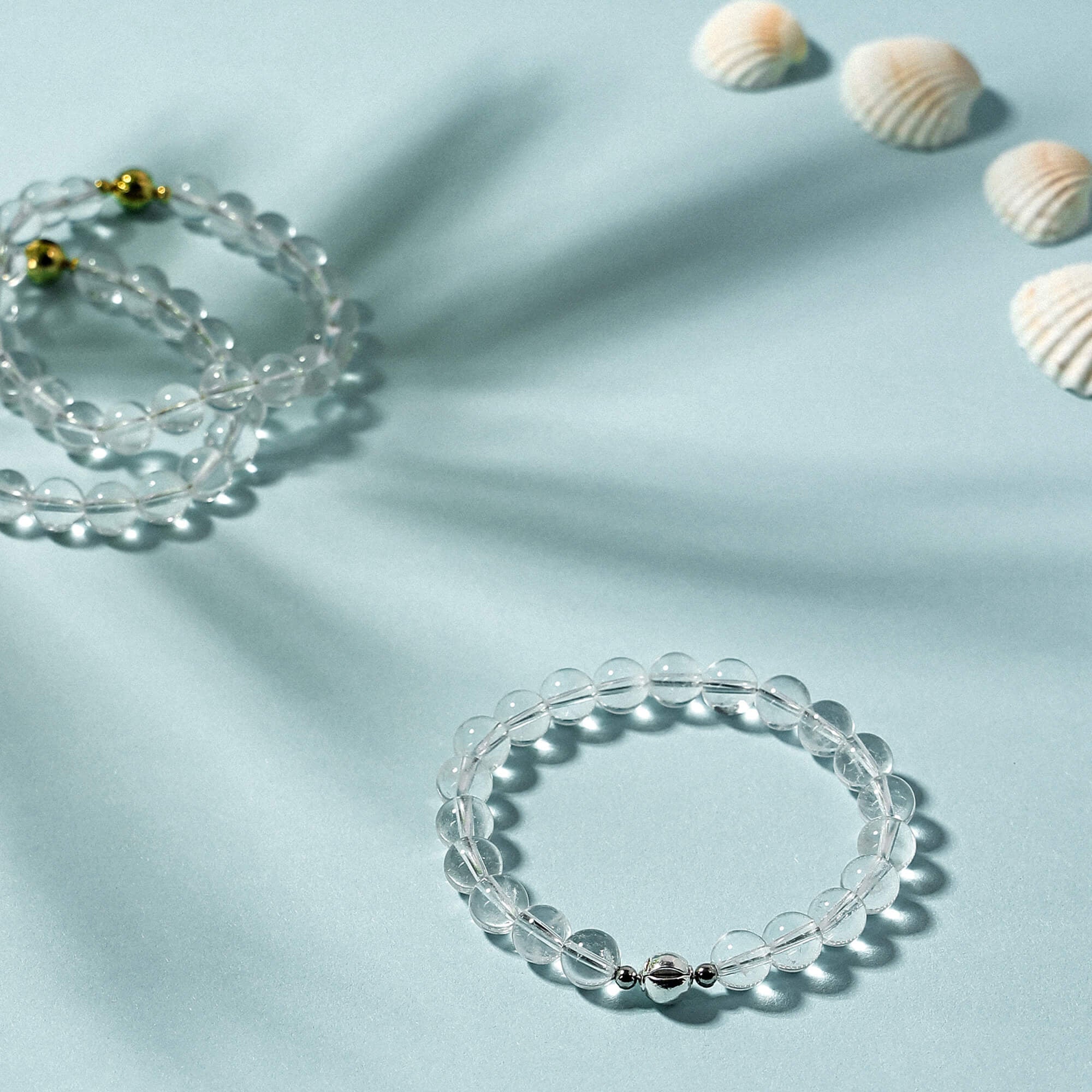 Magnetic Clasp Clear Quartz Bracelet