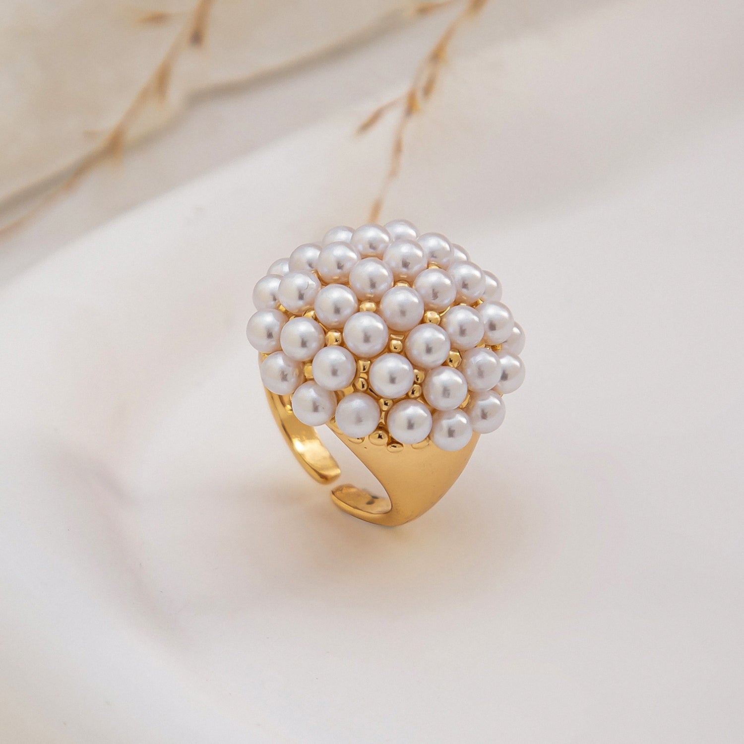 Pearl bouquet style ring