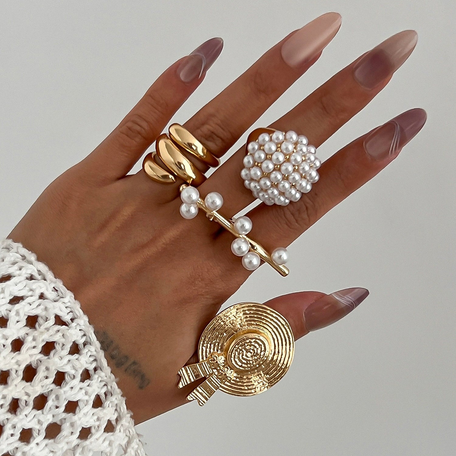 Pearl bouquet style ring