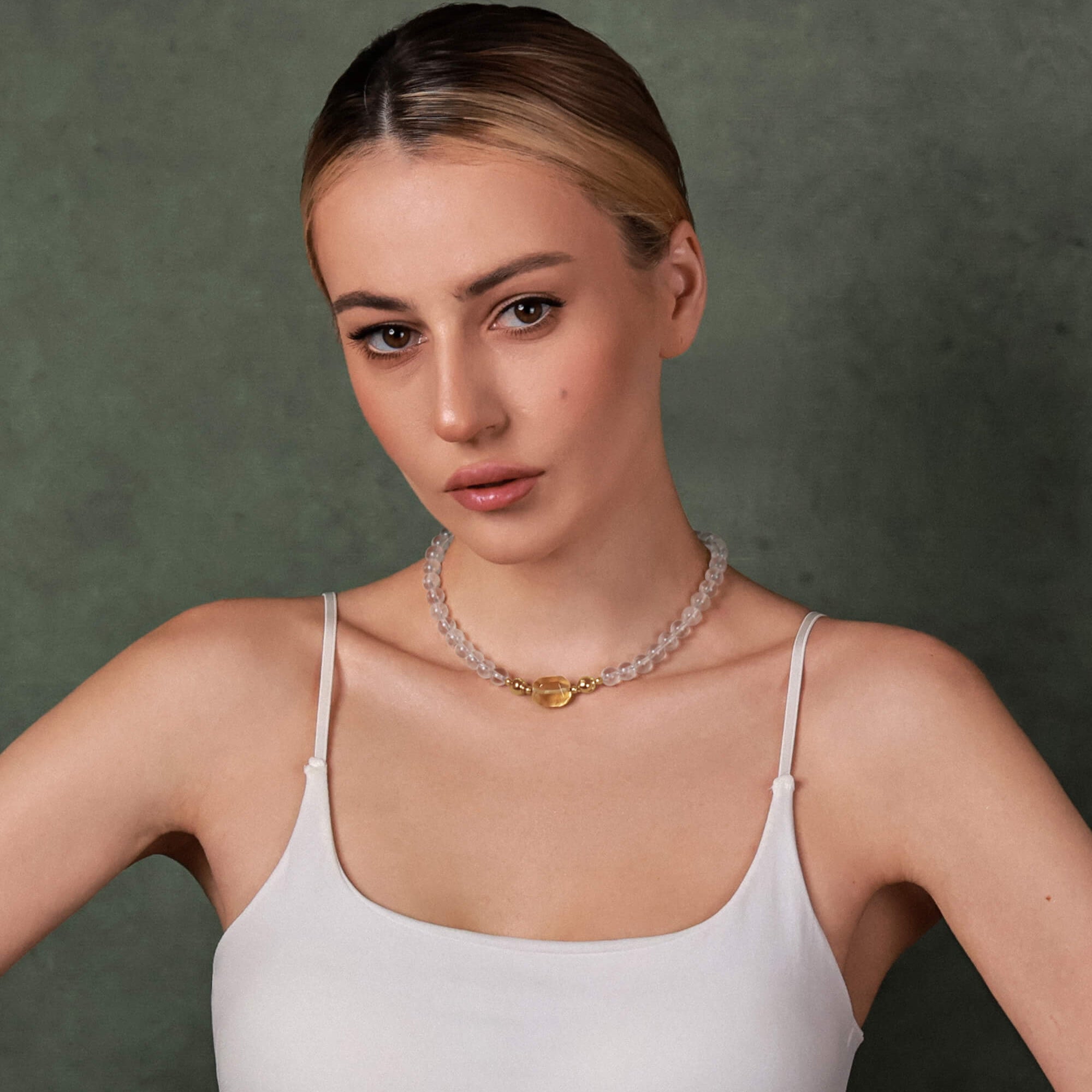 Magnetic Clasp Clear Quartz Necklace