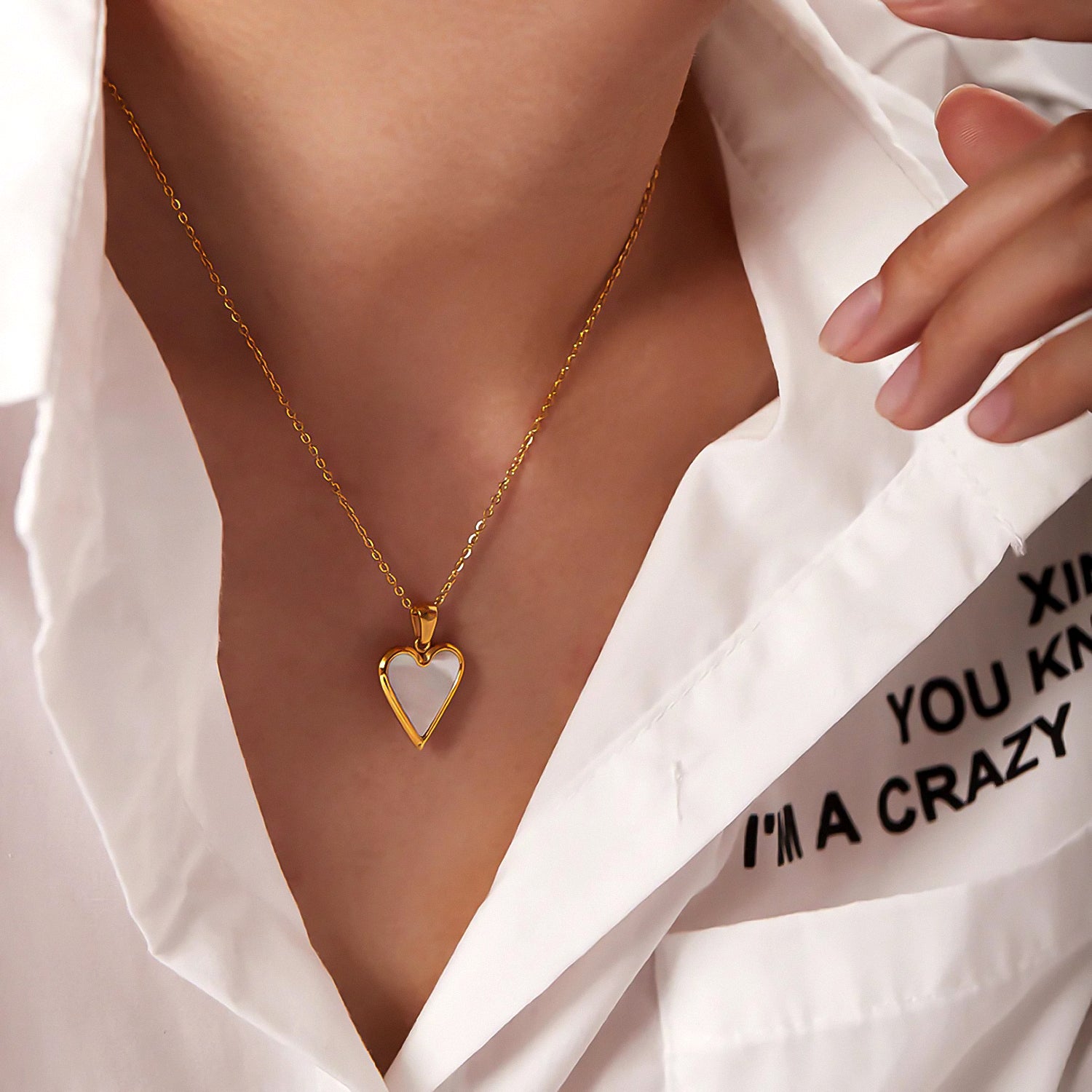 Golden Heartstone Necklace