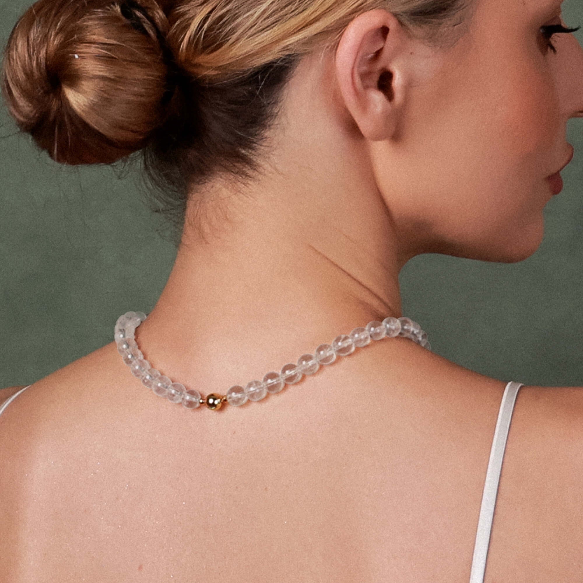 Magnetic Clasp Clear Quartz Necklace