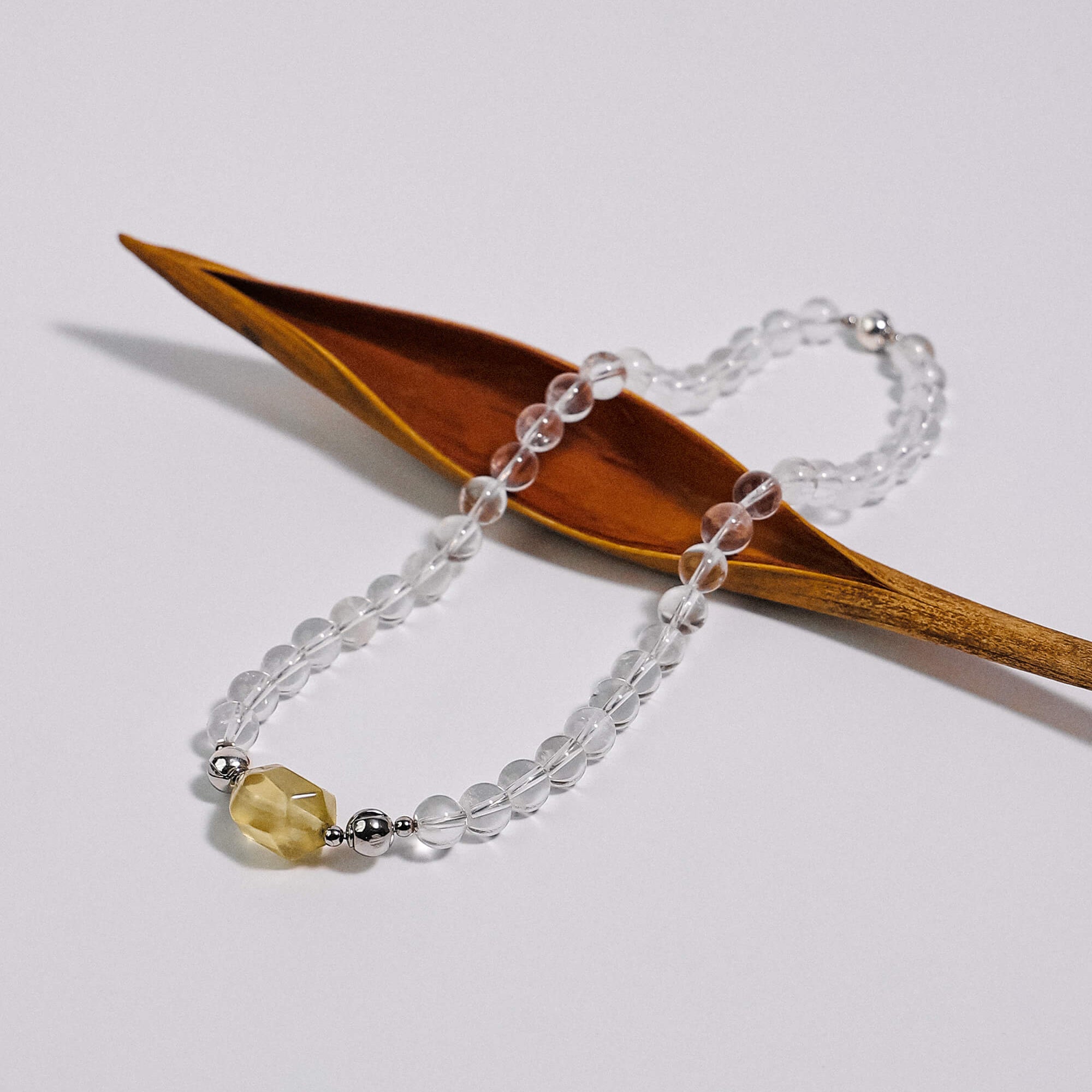 Magnetic Clasp Clear Quartz Necklace