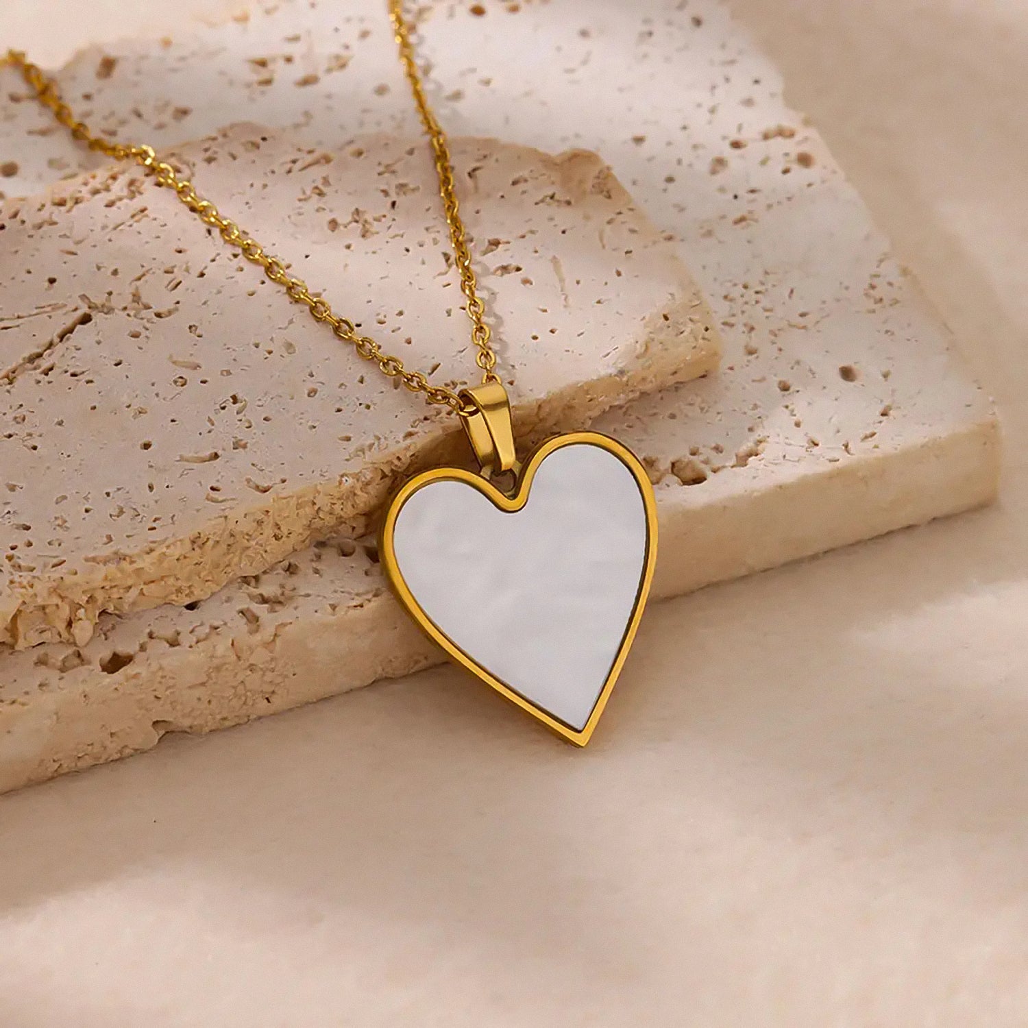 Golden Heartstone Necklace