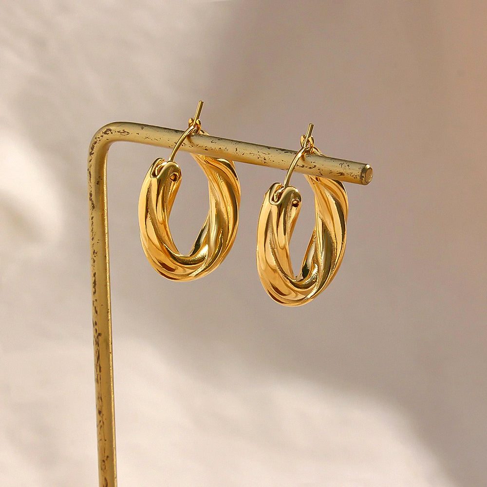 Golden Twist Hoops