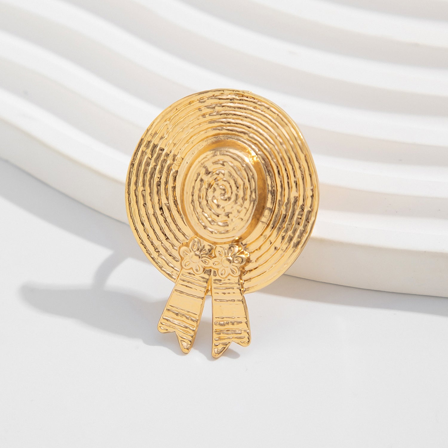 Stainless steel straw hat-shaped ring