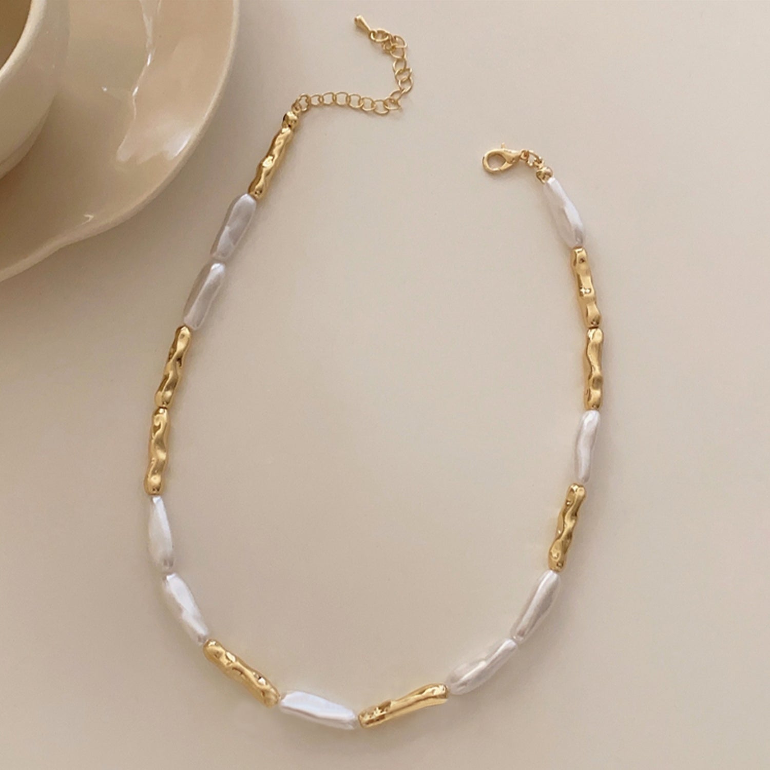 French vintage Baroque irregular pearl necklace