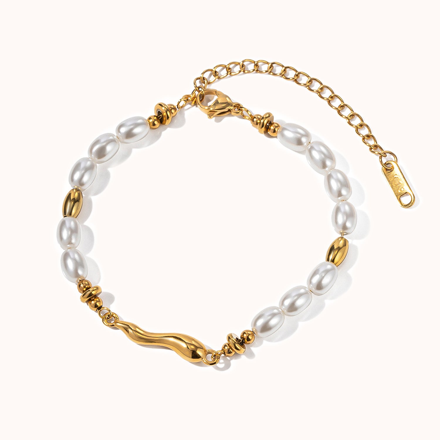 Stainless steel Baroque pearl bracelet