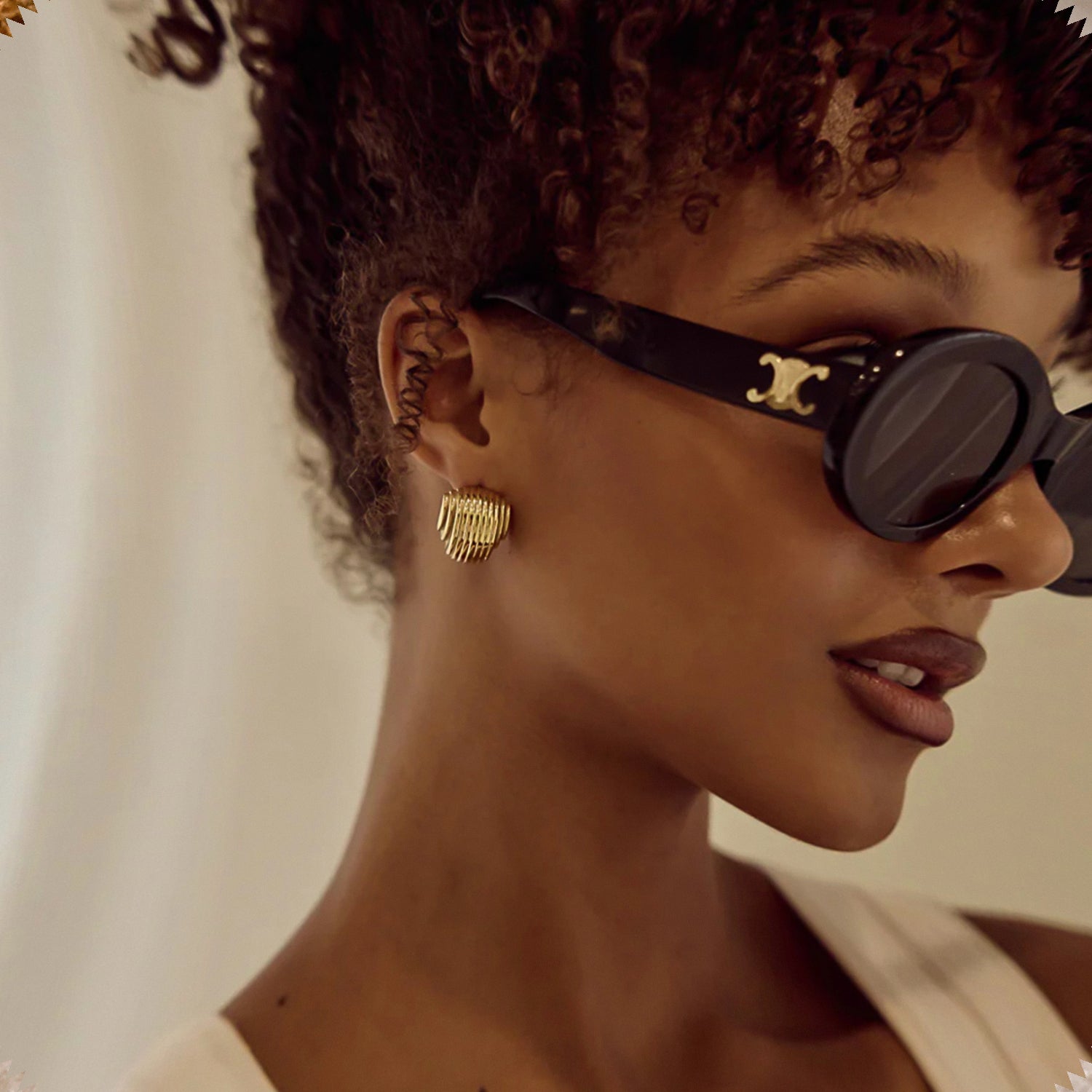 Geometric shape texture earrings