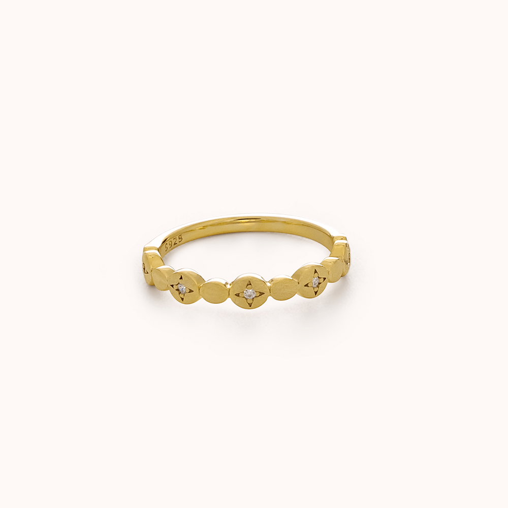 Golden Clover Sparkle Ring