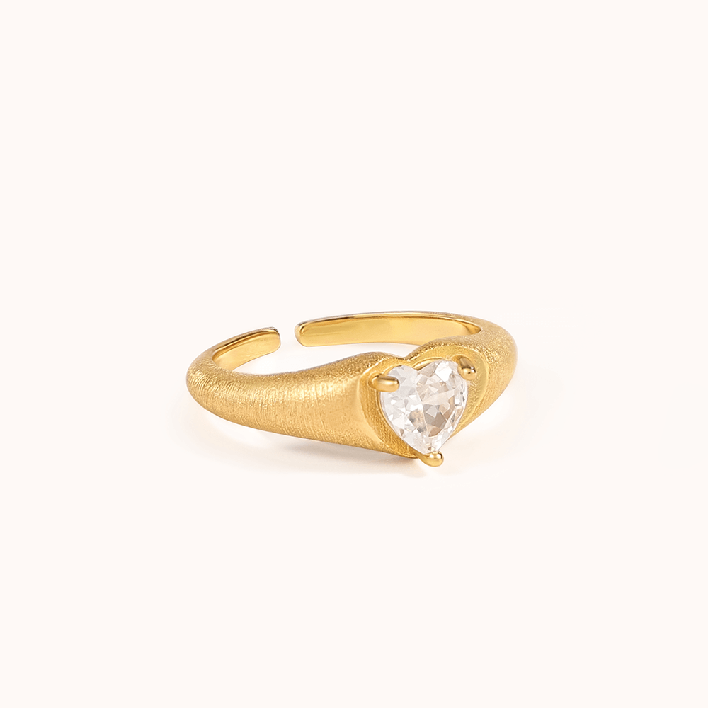 Luminous Heart Gold Ring