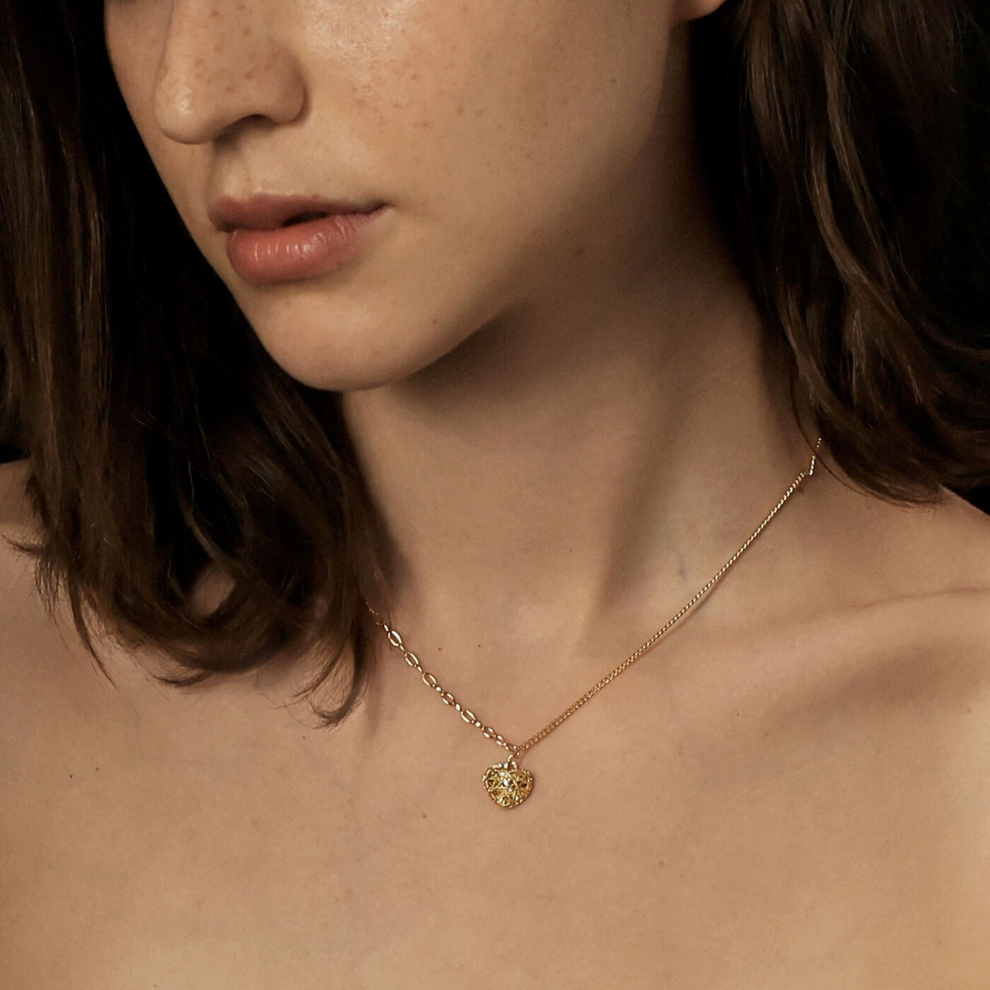 Interwoven Filigree Heart Necklace