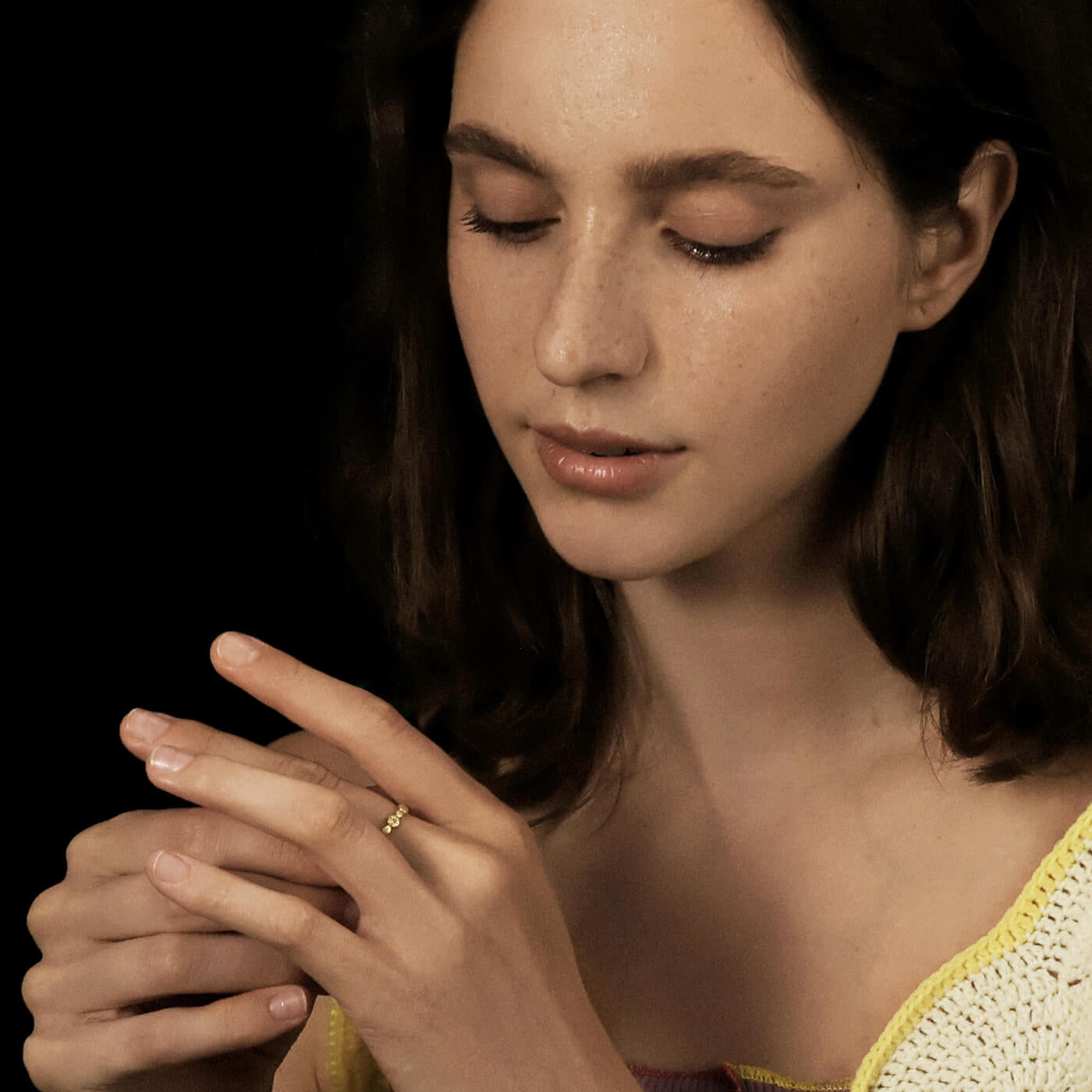 Golden Clover Sparkle Ring