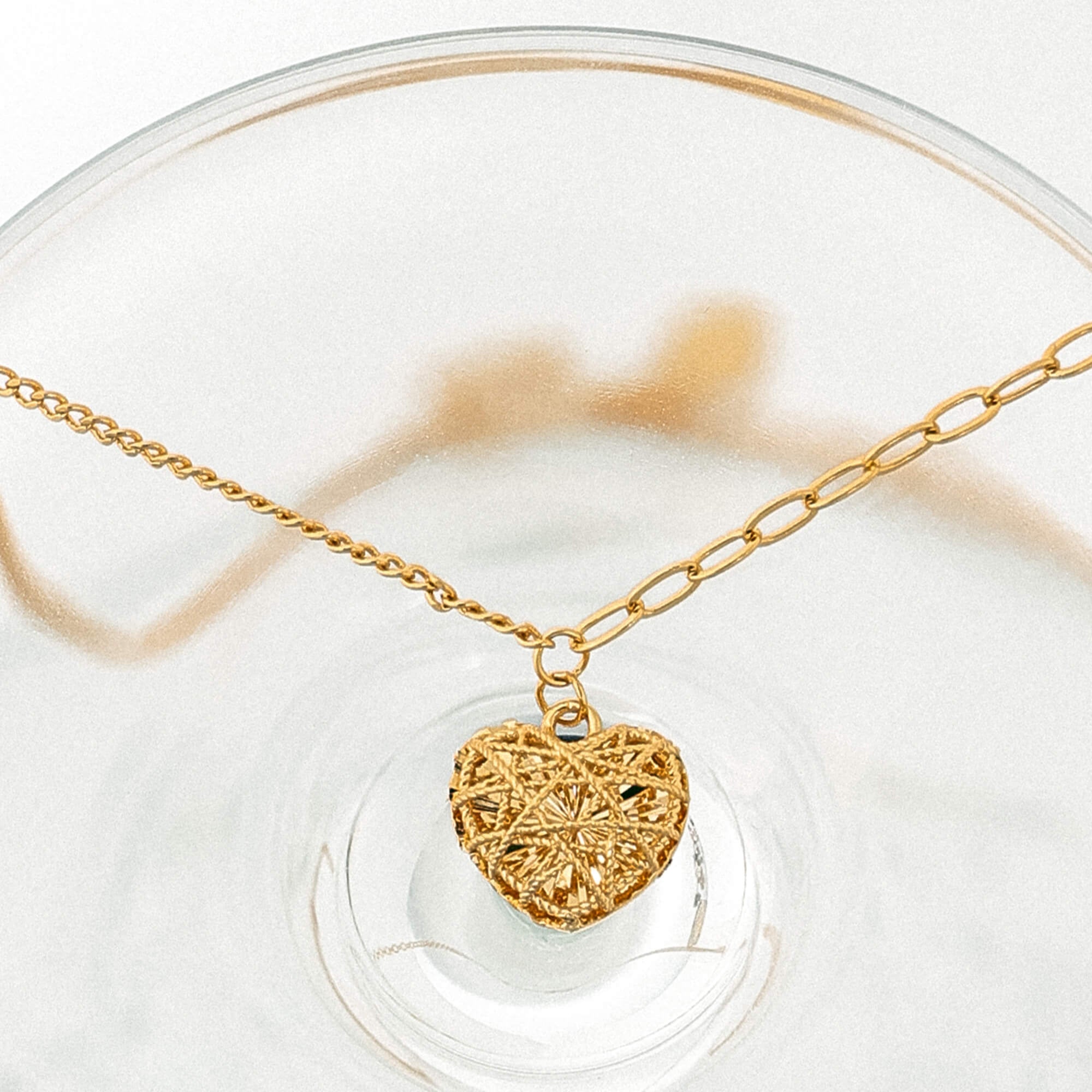 Interwoven Filigree Heart Necklace