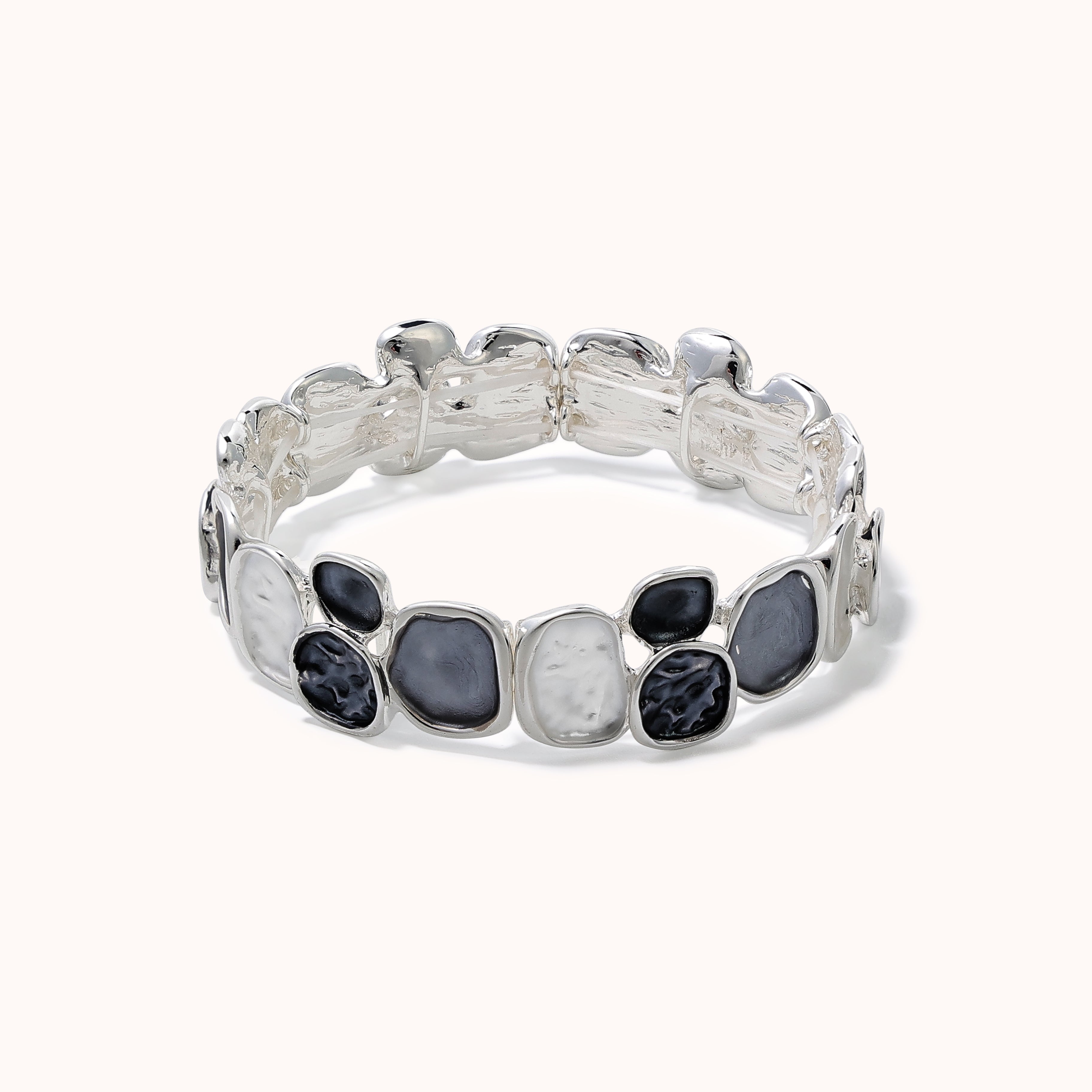 Oil painting style irregular geometric square elastic bracelet