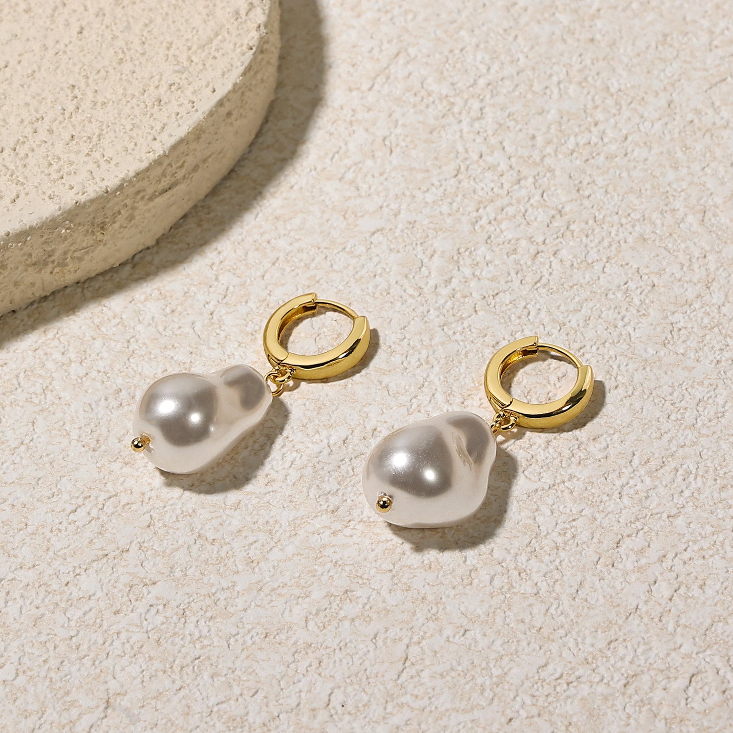 Baroque-shaped pearl earrings