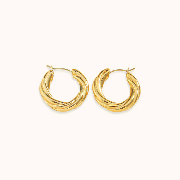 Golden Twist Hoops