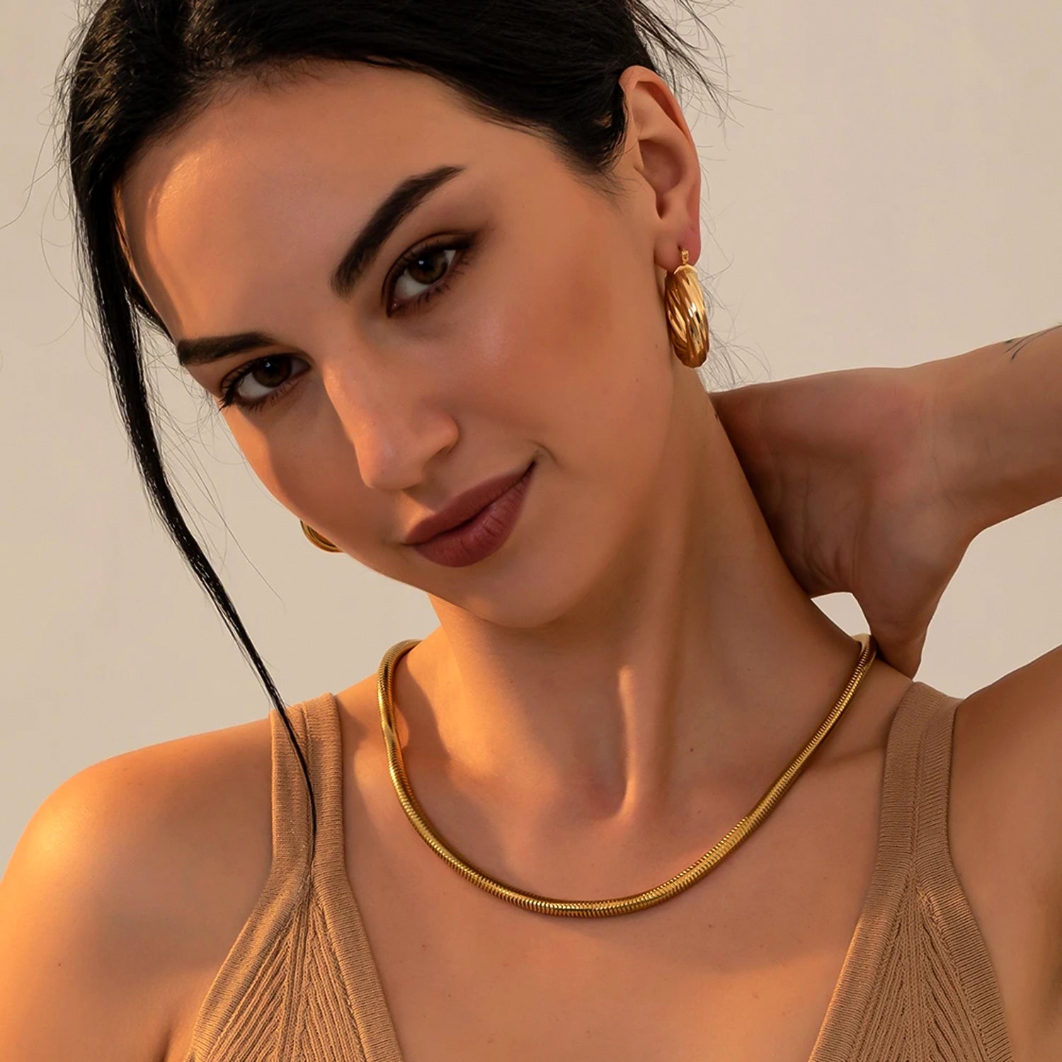 Golden Twist Hoops