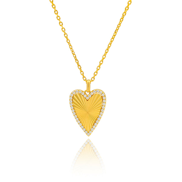 Radiant Gold Heart Slim Pendant Necklace