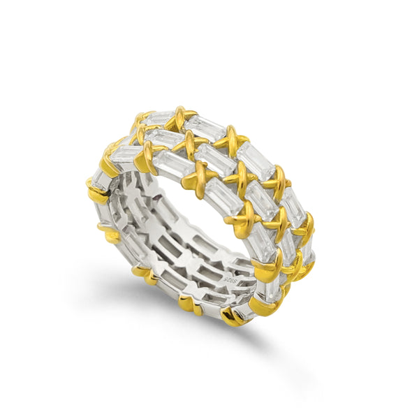 Double Color Cross Knot Stacking Ring