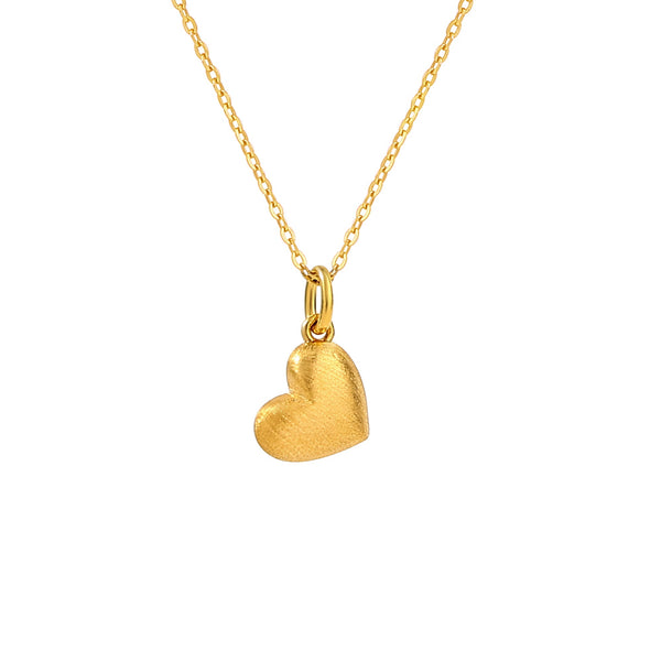 Simple Delicate 18K Gold Heart Pendant